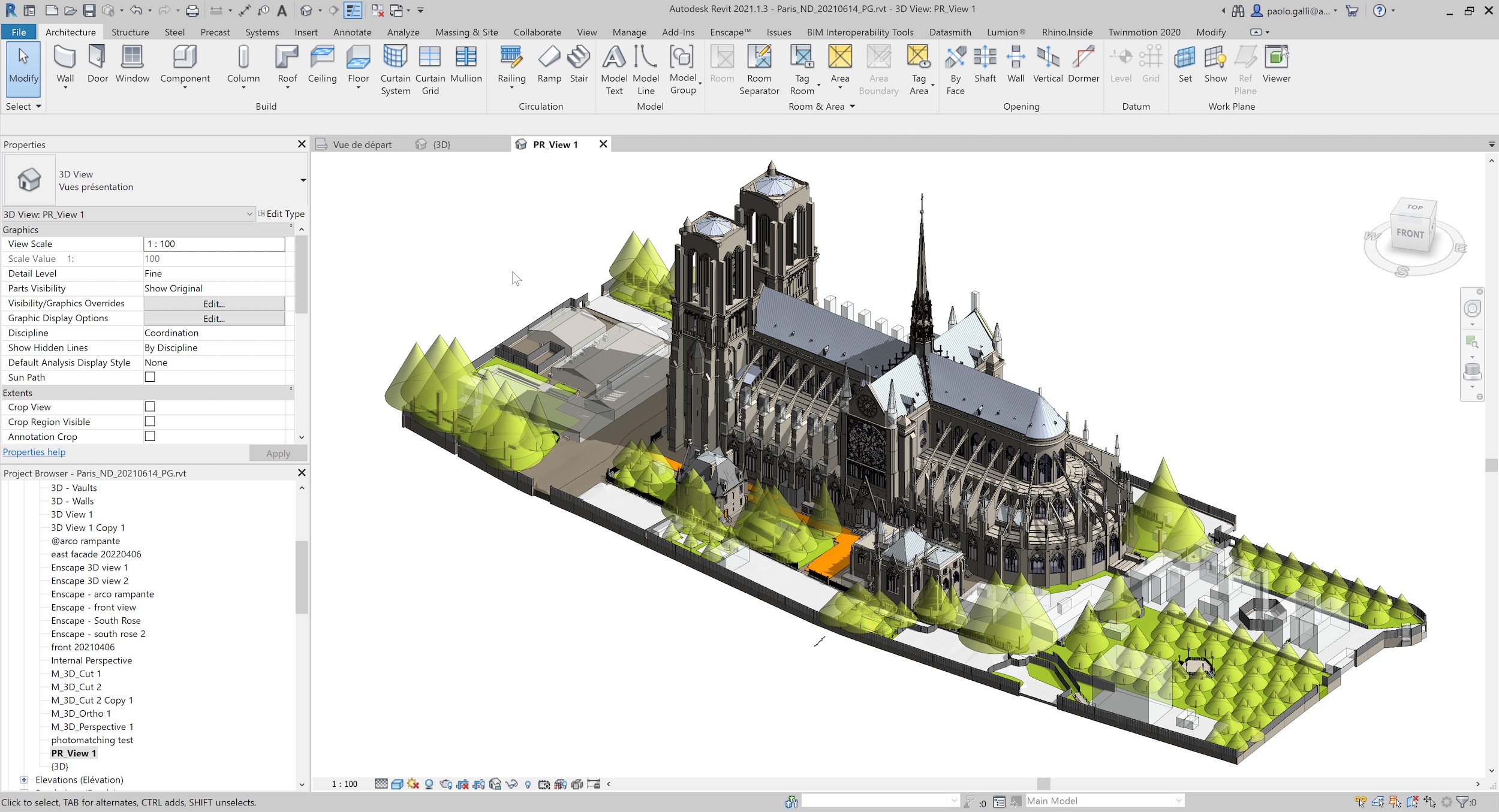 استفاده از BIM برای بازسازی کلیسای نوتردام توسط AutoDesk