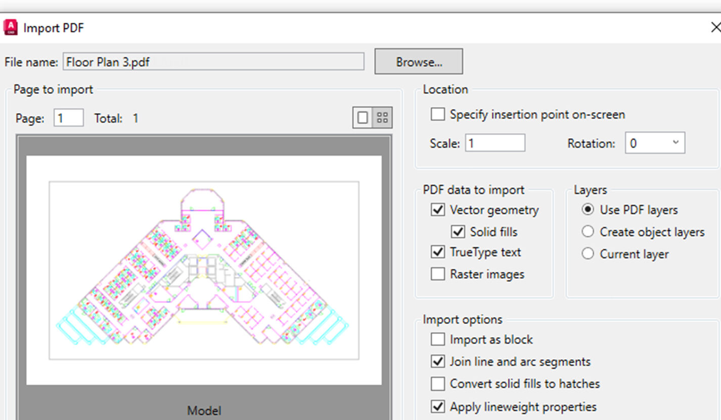 جزئیات و نکات PDF در AutoCAD