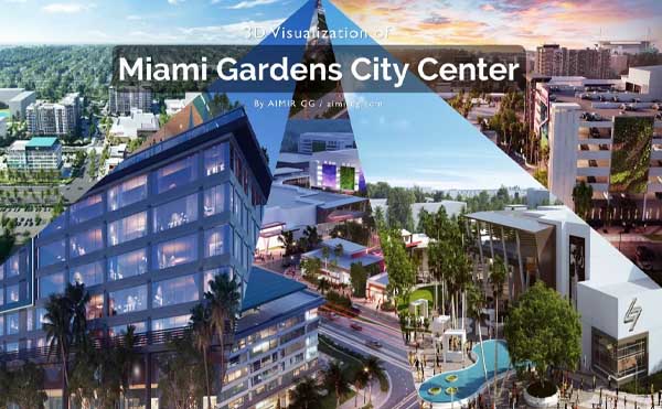 مرکز شهر میامی گاردنز : بررسی تصویرسازی سه بعدیmiami gardens city center a3d visualization case study